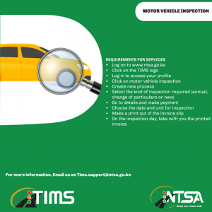 NTSA Motor inspector process