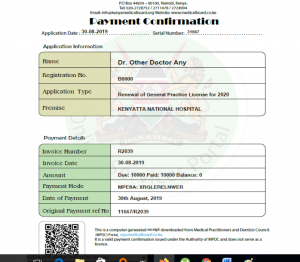 practice license application