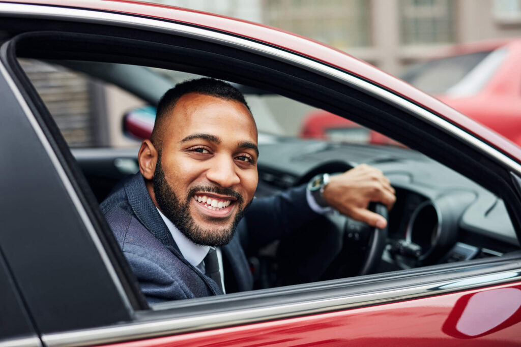 Businessman in a car